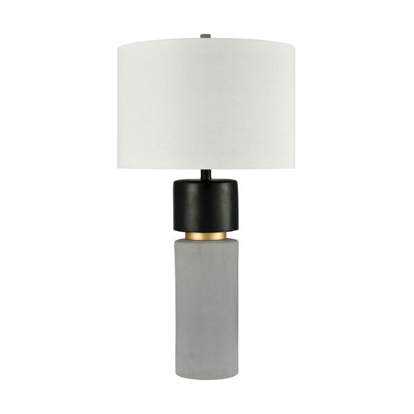 Notre Monde Polished Concrete and Black Concrete and Gold 17-Inch Table Lamp, image 2