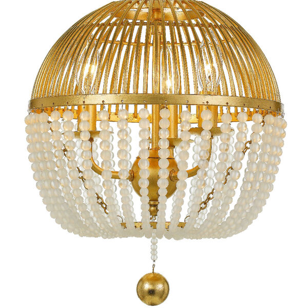 Duval Antique Gold Three-Light Chandelier, image 7