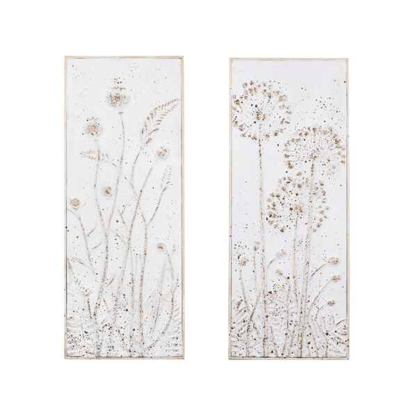 Chateau White Metal Wall Decor with Flowers - Set of 2, image 6