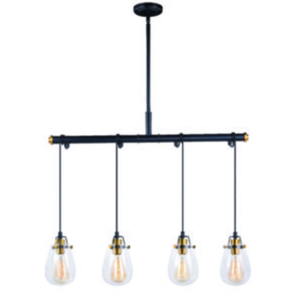 Kassidy Black and Natural Brass 32.5-Inch 4-Light Pendant, image 1