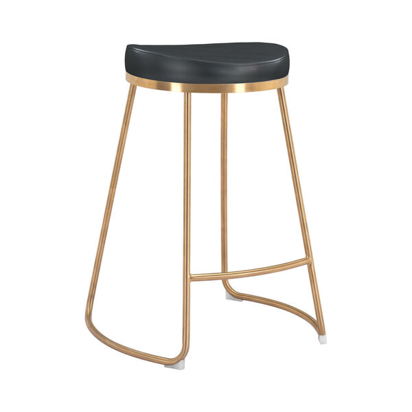 Bree Black and Gold Counter Stool, Set of Two, image 1