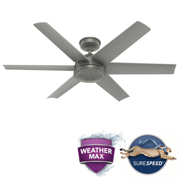 Jetty Matte Silver 52-Inch Outdoor Ceiling Fan, image 3