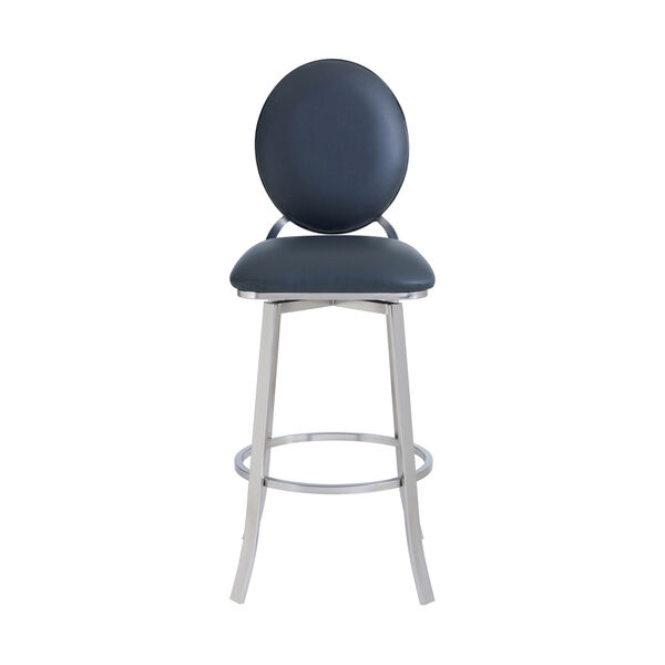Pia Gray and Stainless Steel 30-Inch Bar Stool, image 2