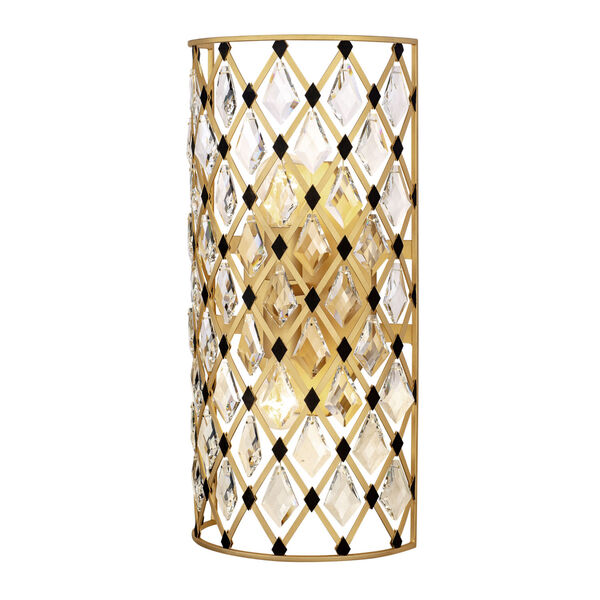 Windsor French Gold Matte Black Two-Light Wall Sconce, image 1
