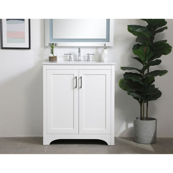 Moore White 30-Inch Vanity Sink Set, image 2