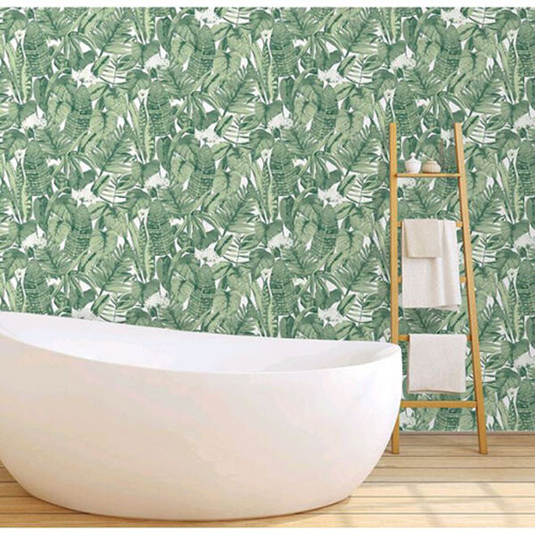Tropical Jungle Green Removable Wallpaper, image 2
