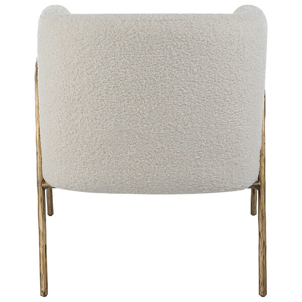 Jacobsen Off White and Gold Shearling Accent Chair, image 6