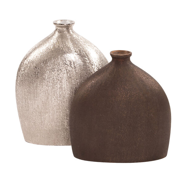 Textured Flask Vase in Dark Copper, image 3