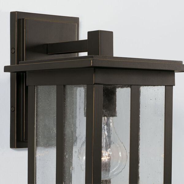 Barrett Oiled Bronze One-Light Outdoor Wall Lantern with Antiqued Glass, image 5