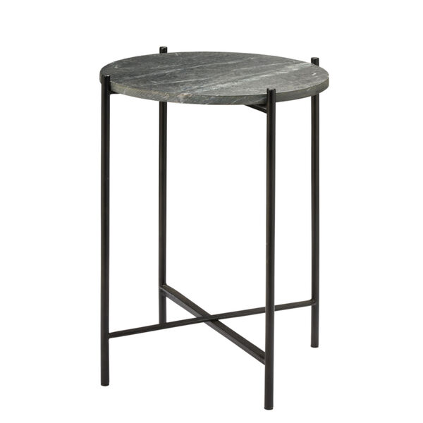 Domain Black Textured Marble with Black Iron Side Table, image 1