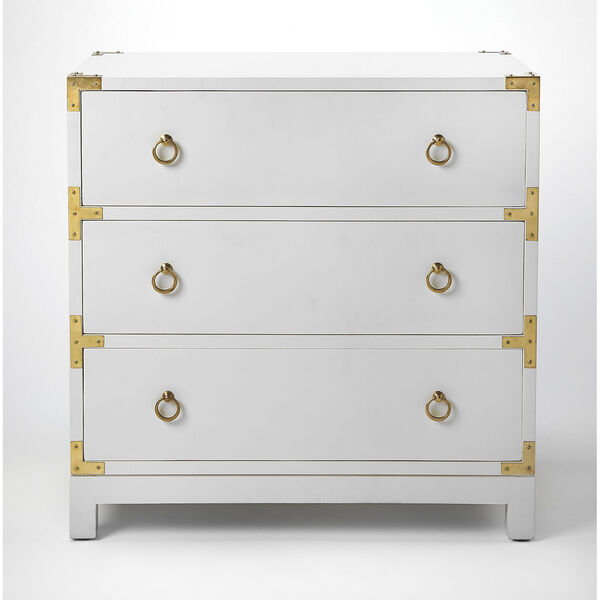 Forster Glossy White Campaign Chest, image 2