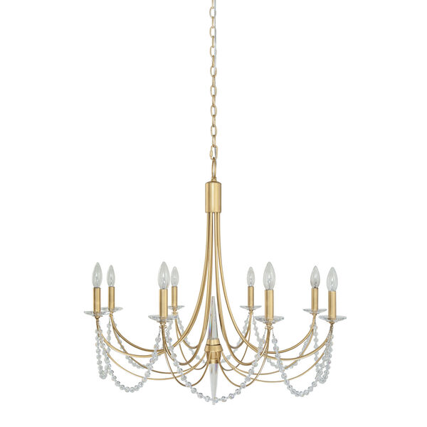 Brentwood French Gold Eight-Light Chandelier, image 1
