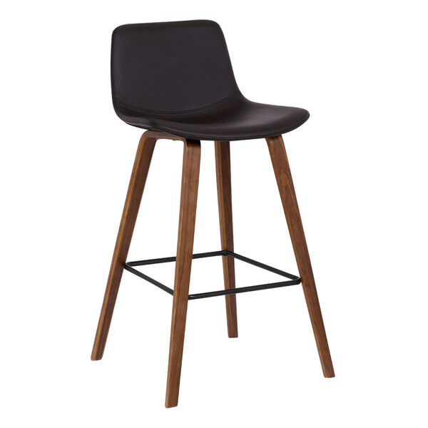 Maddie Walnut and Brown 26-Inch Counter Stool, image 1