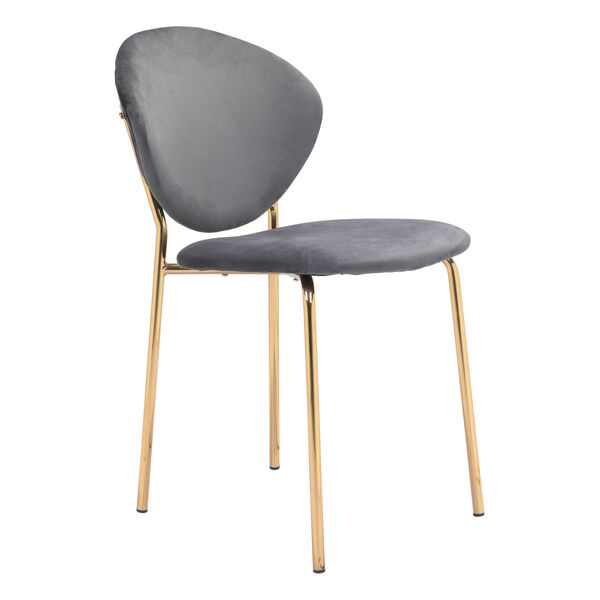 Clyde Dark Gray and Gold Dining Chair, Set of Two, image 1