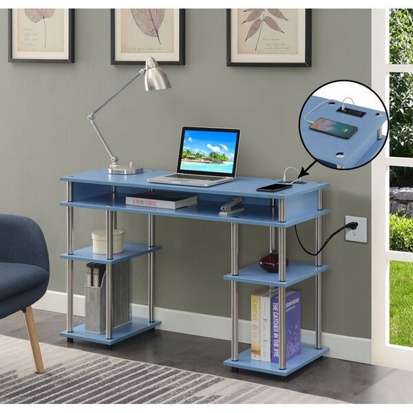 Designs2Go Blue Office Desk, image 1
