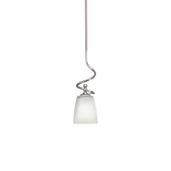 Capri Brushed Nickel One-Light Mini Pendant with White Bell Muslin Glass, image 1