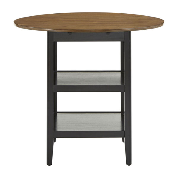 Caroline Black Two-Tone Side Drop Leaf Round Counter Height Table, image 2