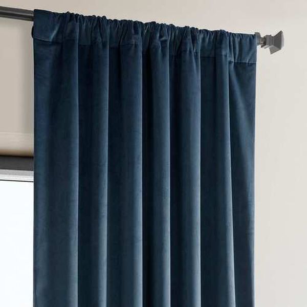 Blue 96 x 50 In. Plush Velvet Curtain Single Panel, image 10