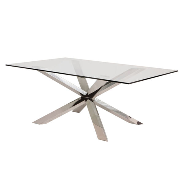 Couture Clear and Silver Dining Table, image 1