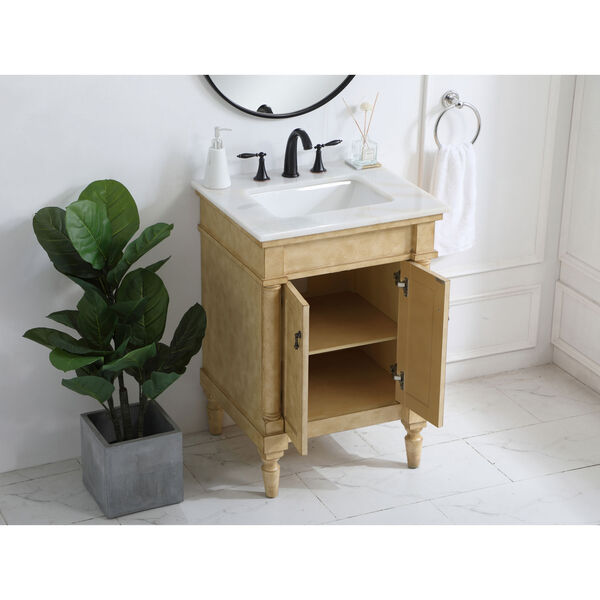 24 Inch Vanity Sink Set, Light Wood Bathroom Vanity 24