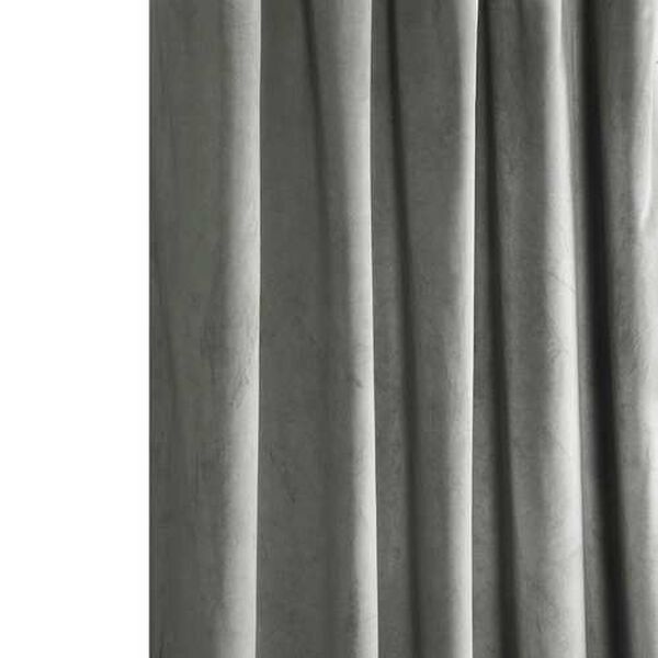 Grey Plush Velvet Single Panel Curtain 50 x 96, image 8