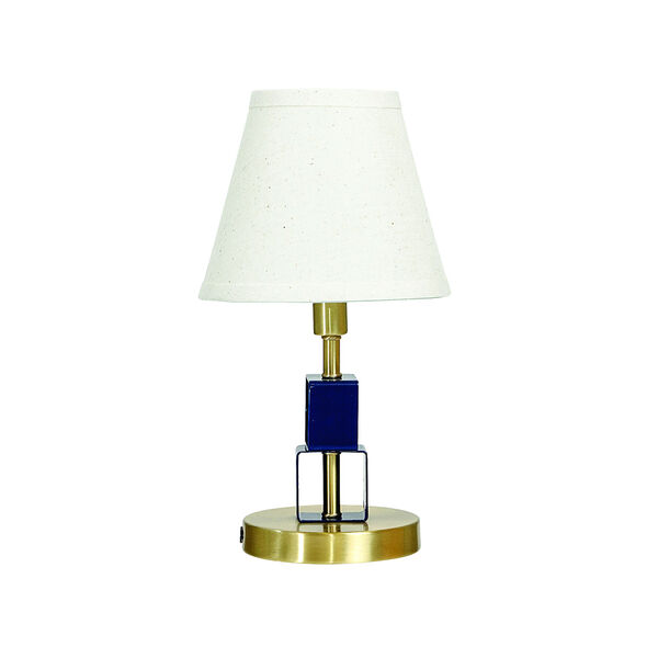 Bryson Satin Brass Navy Blue One-Light Table Lamp, image 1