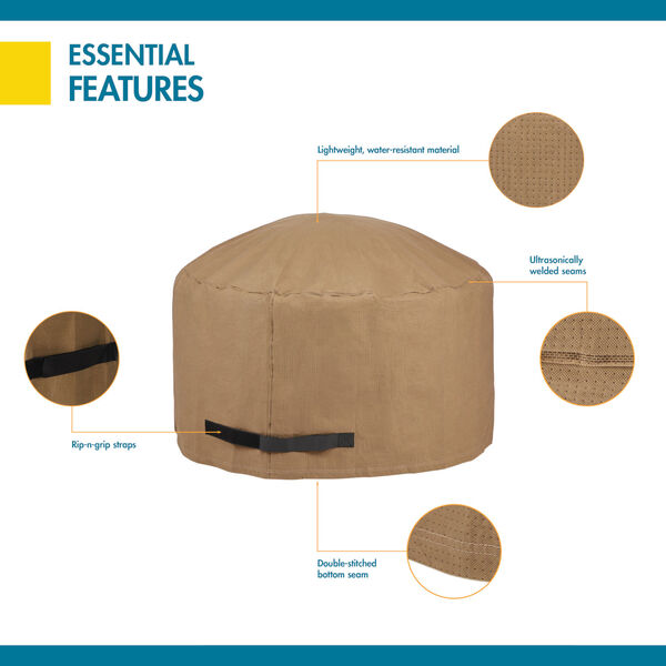 Essential Latte 42-Inch Round Fire Pit Cover, image 3