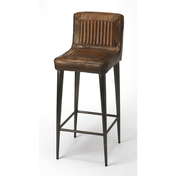 Butler Maxwell Leather Bar Stool, image 2
