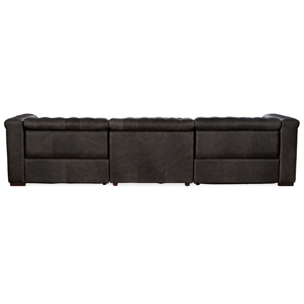Savion Grandier Dark Wood Sofa with Power Recliner and Power Headrest, image 2