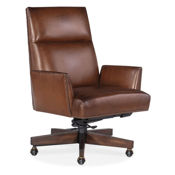 Gracilia Brown Leather Executive Swivel Tilt Chair, image 1