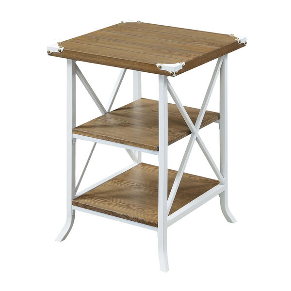 Brookline Driftwood White MDF End Table, image 1