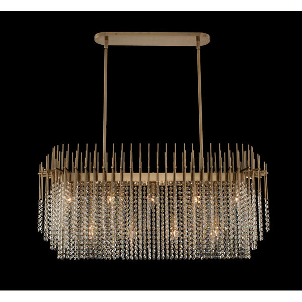 Estrella Brushed Champagne Gold One-Light Island Chandelier with Firenze Crystal, image 2