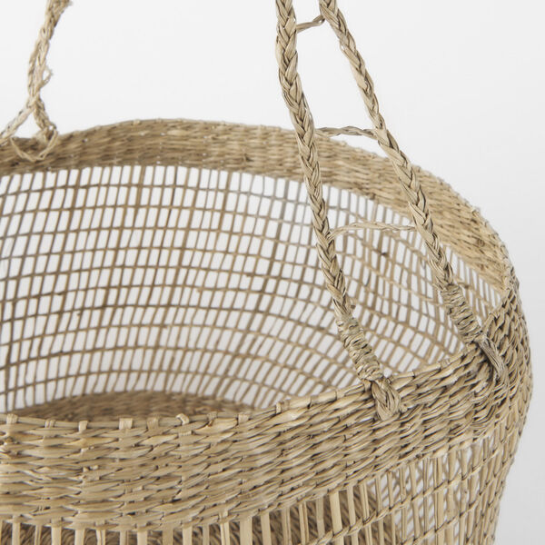 Nova Light Brown Round Basket with Long Handle, Set of 2, image 6