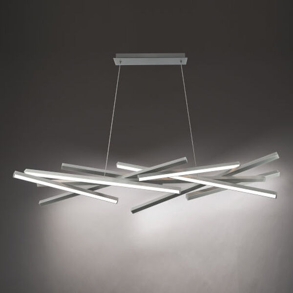 Parallax Brushed Nickel Eight-Light LED ADA Linear Pendant, image 4
