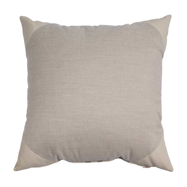 Kubu Taupe and Dove 20 x 20 Inch Pillow with Corner Cap, image 2