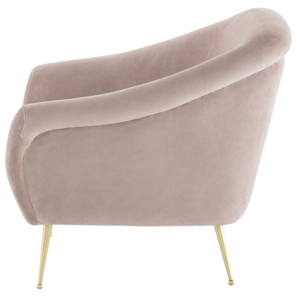 Lucie Blush and Gold Occasional Chair, image 3