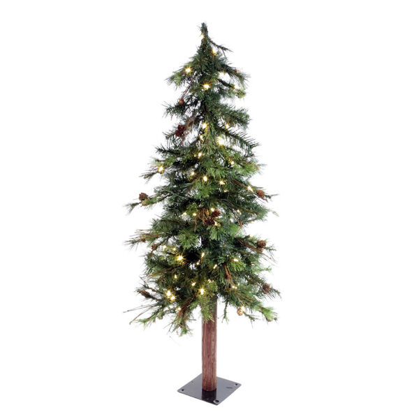 Green 5 Foot LED Mix Country Tree with 150 Warm White Lights, image 1