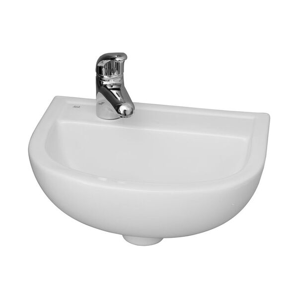 White 1-Hole on Left Compact Wall Hung Basin 15-Inch, image 1
