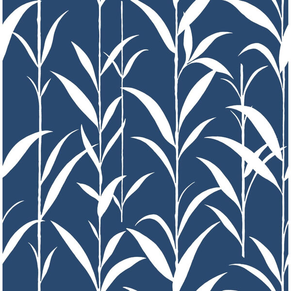 NextWall Blue Bamboo Leaves Peel and Stick Wallpaper, image 2