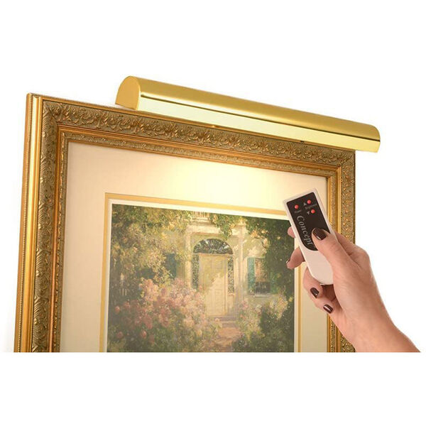 Polished Brass 18-Inch Cordless LED Remote Control Picture Light, image 1