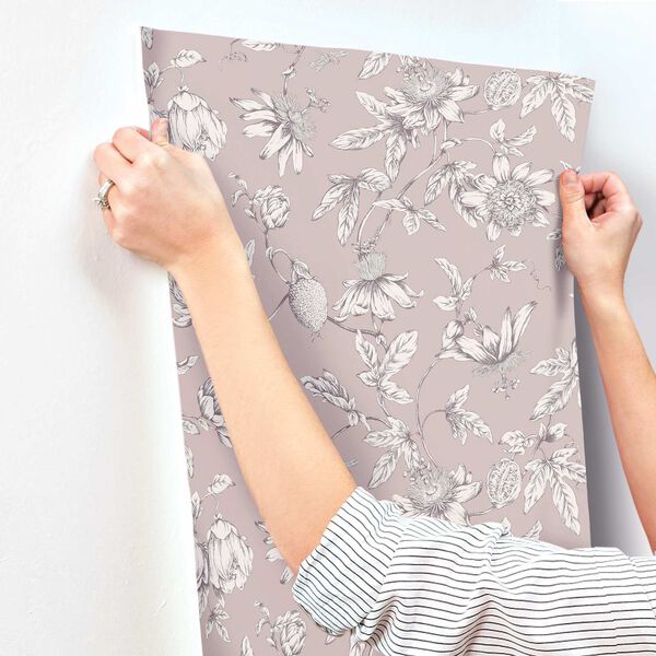 Passion Flower Toile Orchid Wallpaper, image 6