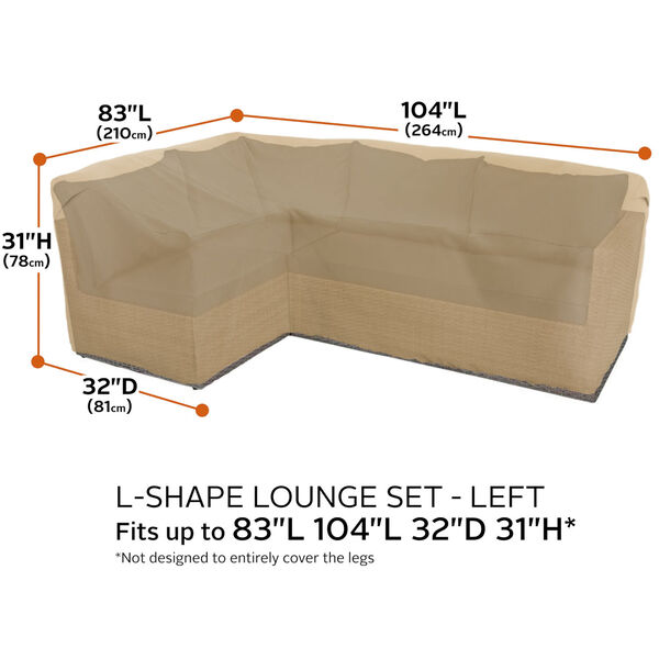 Palm Sand Patio Left Facing Sectional Lounge Set Cover, image 4