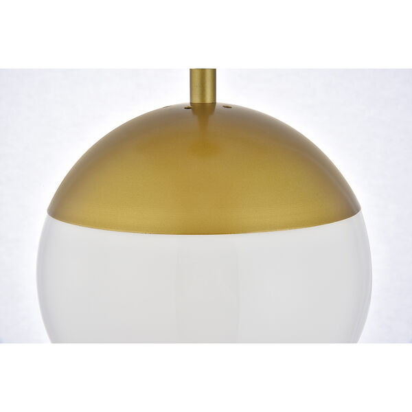 Eclipse Brass and Frosted White 18-Inch Three-Light Pendant, image 4