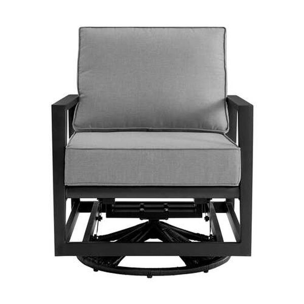 Grand Black Outdoor Swivel Chair, image 1