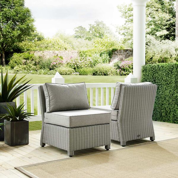 Bradenton Gray Gray Outdoor Wicker Chair Set , Set of Two, image 5