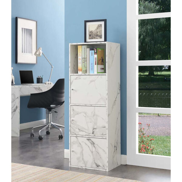 White Marble 47-Inch Xtra Storage Three Door Cabinet, image 2