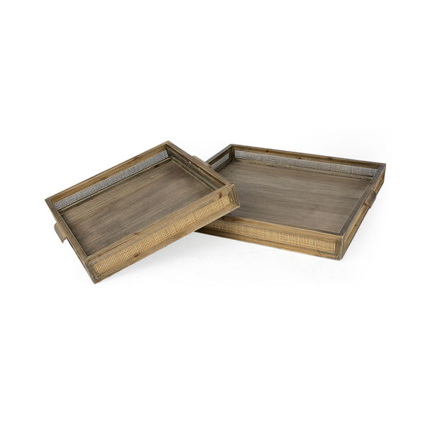 Sonny Brown Square Tray, Set of 2, image 1