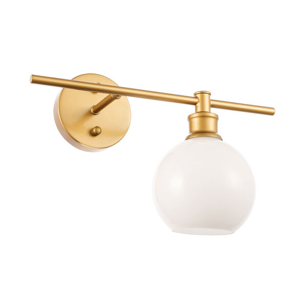 Collier Brass One-Light Bath Vanity with Frosted White Glass, image 6