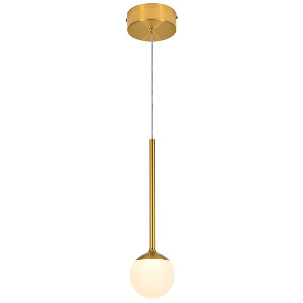 Capri Antique Brass Adjustable Integrated LED Pendant, image 1