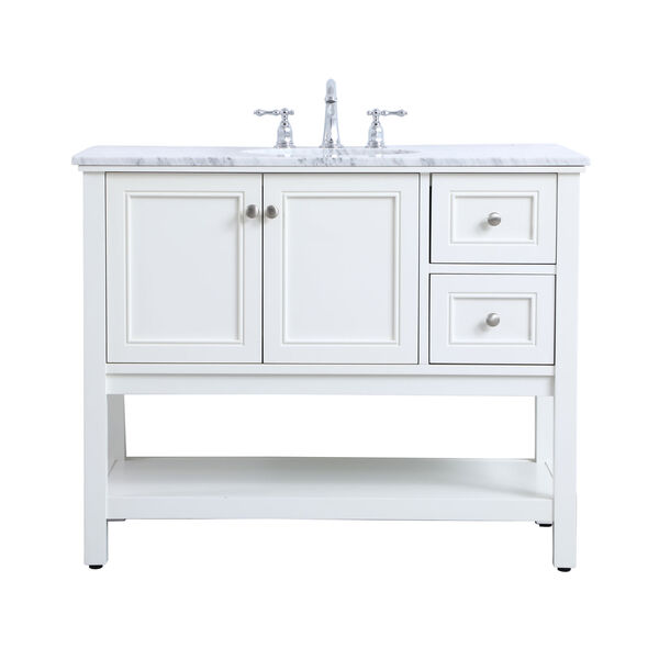 Metropolis White 42-Inch Vanity Sink Set, image 1